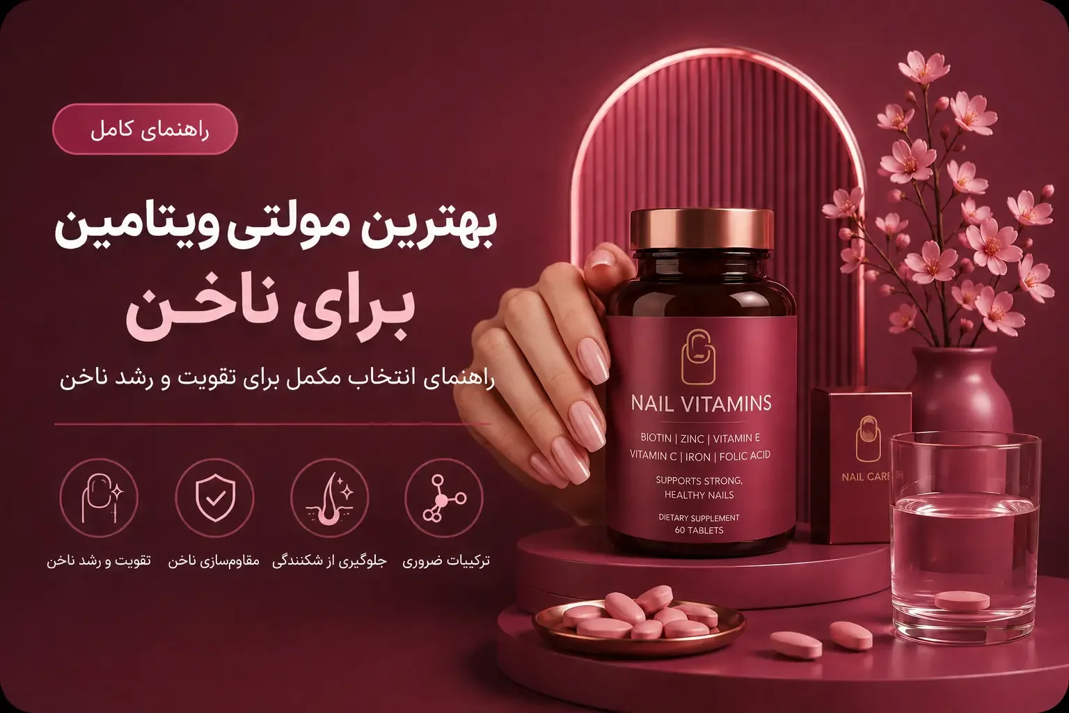 بهترین مولتی ویتامین برای ناخن؛ راهنمای انتخاب مکمل برای تقویت و رشد ناخن