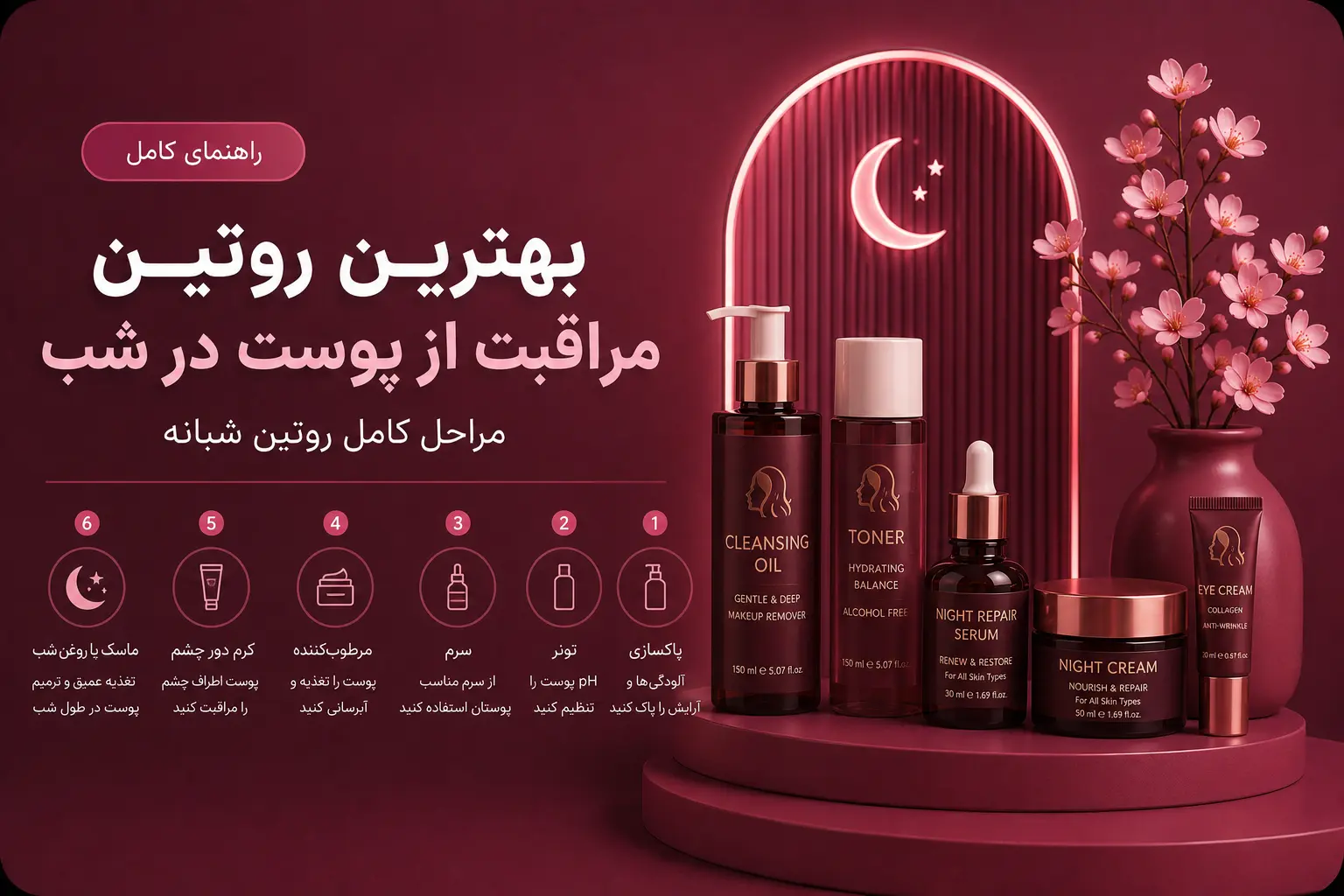 بهترین روتین مراقبت از پوست در شب؛ مراحل کامل روتین شبانه