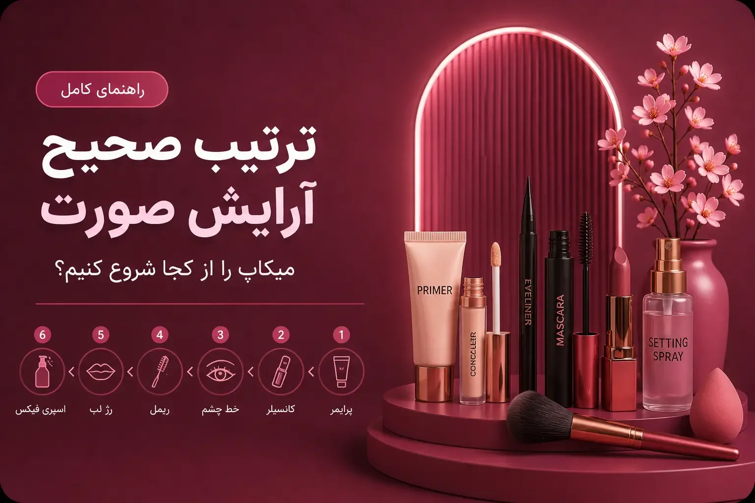 ترتیب صحیح آرایش صورت؛ میکاپ را از کجا شروع کنیم؟