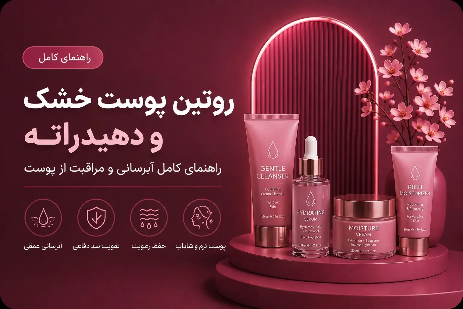 روتین پوست خشک و دهیدراته؛ راهنمای کامل آبرسانی و مراقبت از پوست