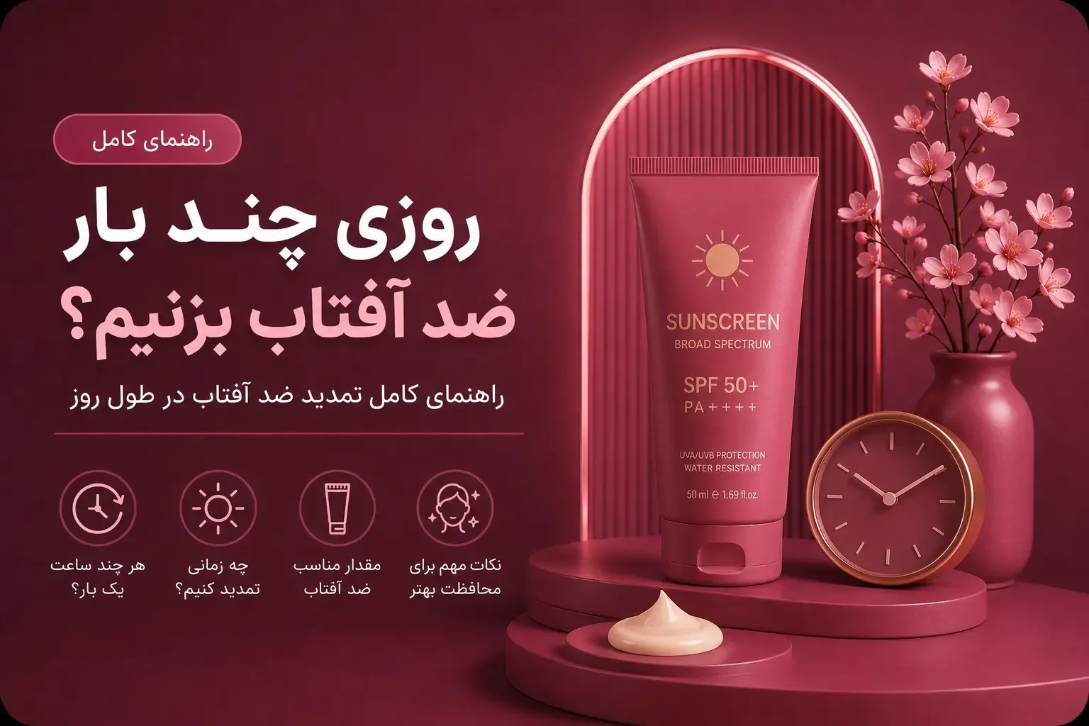 روزی چند بار ضد آفتاب بزنیم؟ راهنمای کامل تمدید ضد آفتاب در طول روز