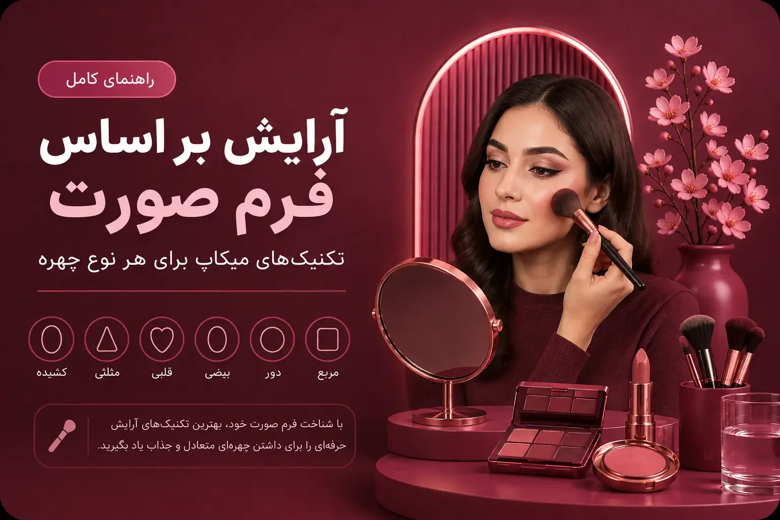 راهنمای کامل آرایش بر اساس فرم صورت؛ تکنیک‌های میکاپ برای هر نوع چهره